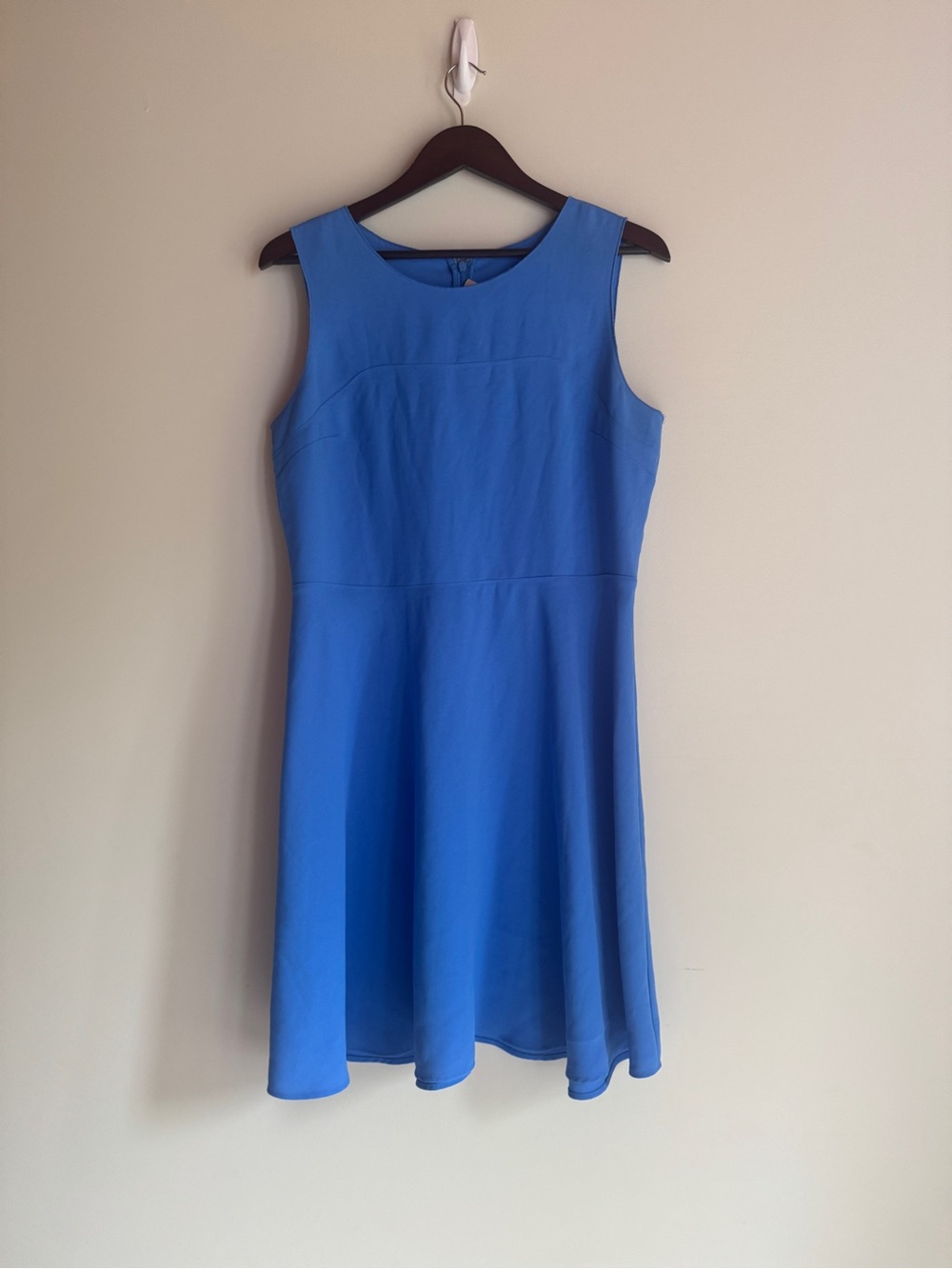 LOFT Sleeveless Blue Fit-and-Flare Dress